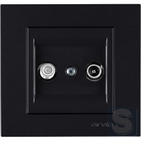 Розетка подвійна TV (TV+SAT) кінцева Arvia Electric KAREN Чорний (20 07 2000 290)